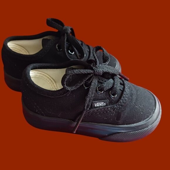 Vans Toddler Authentic Black Canvas Sneakers Size 4.0 Toddler - Picture 8 of 8